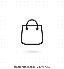 Bag shopping vector icon. Shopping bag vector in flat style on white background. Flat line vector illustration