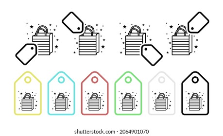Bag shopping bag vector icon in tag set illustration for ui and ux, website or mobile application