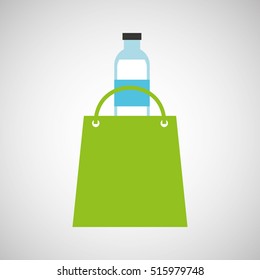 bag shopping water bottle icon vctor illustration eps 10