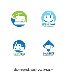 Bag shopping,online shop vector template