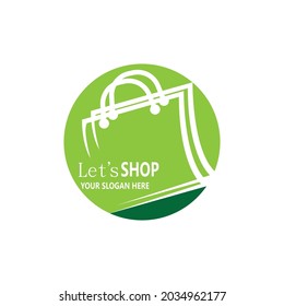 Bag shopping,online shop vector template