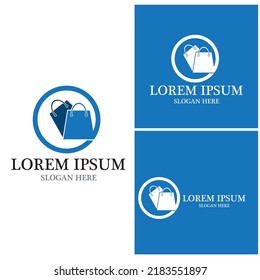 Bag shopping,online shop vector template