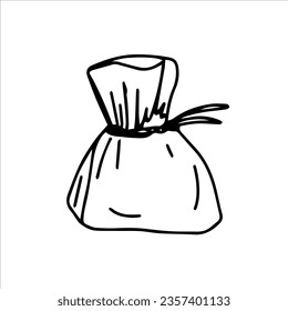 Bag silhouette. Vector hand-drawn. Sketch, template, icon, sketch, logo, clipart.