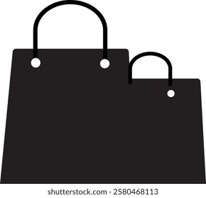 Bag silhouettes set, large pack, Bags Shopping icon flat
