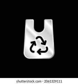 Bag silver plated metallic icon