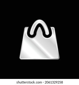 Bag silver plated metallic icon