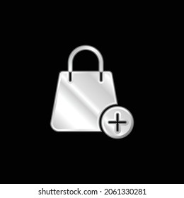 Bag silver plated metallic icon