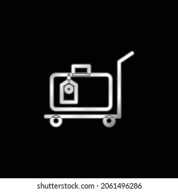 Bag silver plated metallic icon