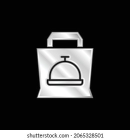 Bag silver plated metallic icon