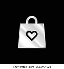 Bag silver plated metallic icon