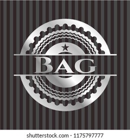 Bag  silvery shiny emblem