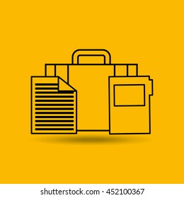 bag smartphone tools office paper isolated, vector illustration eps10