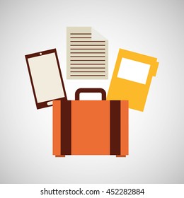bag smartphone tools office paper isolated, vector illustration eps10