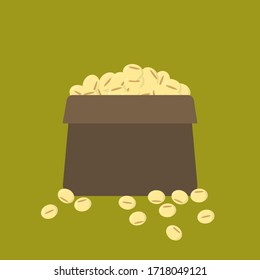 a bag of soy beans