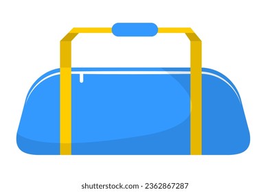 Bag for sportive equipment or transportation of personal belongings, isolated sports sac with handles for heavy elements and materials. Fabric container for clothes or objects. Vector in flat style