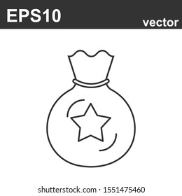 Bag with star. Vector Loyalty program line icons on white