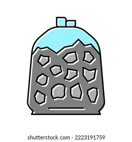 bag stone color icon vector. bag stone sign. isolated symbol illustration