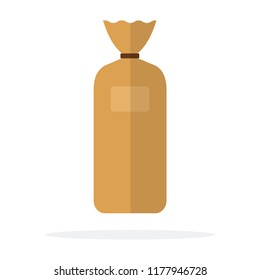 Bag for storage of groats vector flat material design isolated on white