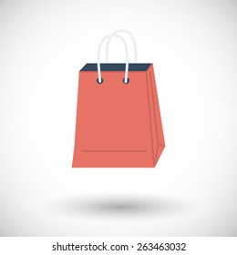 Bag store. Single flat icon on white background. Vector illustration.