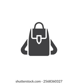 Bag with strap vector icon. filled flat sign for mobile concept and web design. Backpack glyph icon. Symbol, logo illustration. Vector graphics