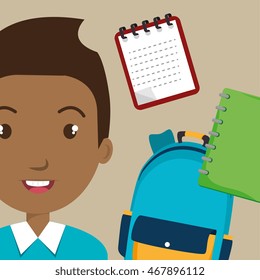 bag student notebook notepad vector illustration graphic