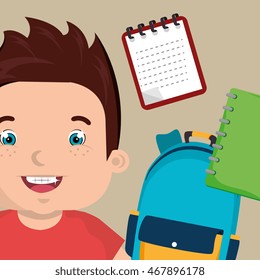 bag student notebook notepad vector illustration graphic
