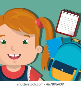 bag student notebook notepad vector illustration graphic