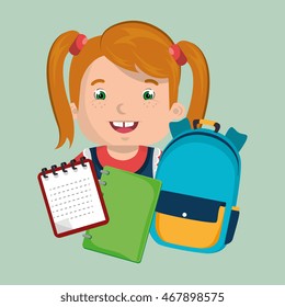 bag student notebook notepad vector illustration graphic