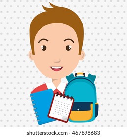 bag student notebook notepad vector illustration graphic