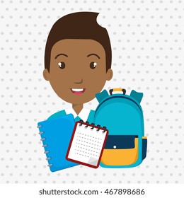 bag student notebook notepad vector illustration graphic