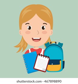 bag student notebook notepad vector illustration graphic