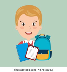 bag student notebook notepad vector illustration graphic