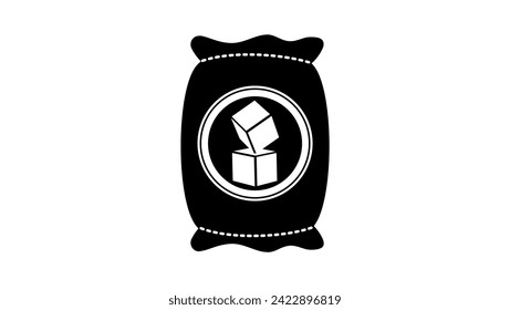 Bag of sugar, black isolated silhouette svg
