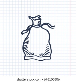 bag with sugar Hand-drawn vector illustration. sketch on the paper