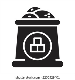 Bolsa de icono del azúcar. Ilustración del vector