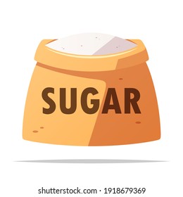 Bag of sugar vector isolated illustration