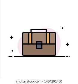 Bag, Suitcase, Case, Handbag  Business Flat Line Filled Icon Vector Banner Template. Vector Icon Template background