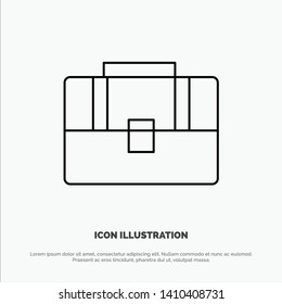 Bag, Suitcase, Case, Handbag Line Icon Vector