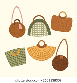 Ilustração interior boêmia do verão do saco