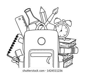 Bag and supplies of school desgin