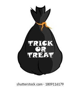 Bag of sweets for the game trick or treat, vector art illustration.