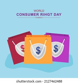 bag symbol or illustration for world customer day. Vector illustration