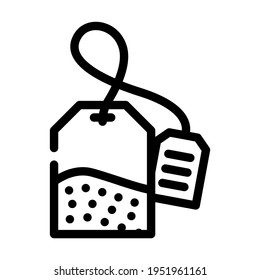 bag of tea line icon vector. bag of tea sign. isolated contour symbol black illustration