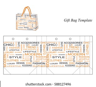 Bag template with fashion concept, vector illustration, isolated