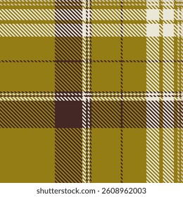 Bag texture check pattern, vibrant fabric background textile. Store plaid vector seamless tartan in yellow and dark colors palette.