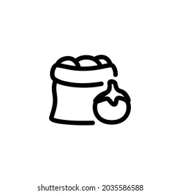 Bag of Tomato Fruit Vegetable Food Monoline Symbol Icon Logo for Graphic Design UI UX and Website