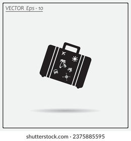 Bag tourist web icon. vector design