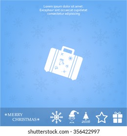 Bag tourist web icon. vector design