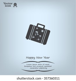 Bag tourist web icon. vector design