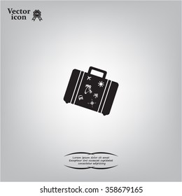 Bag tourist web icon. vector design